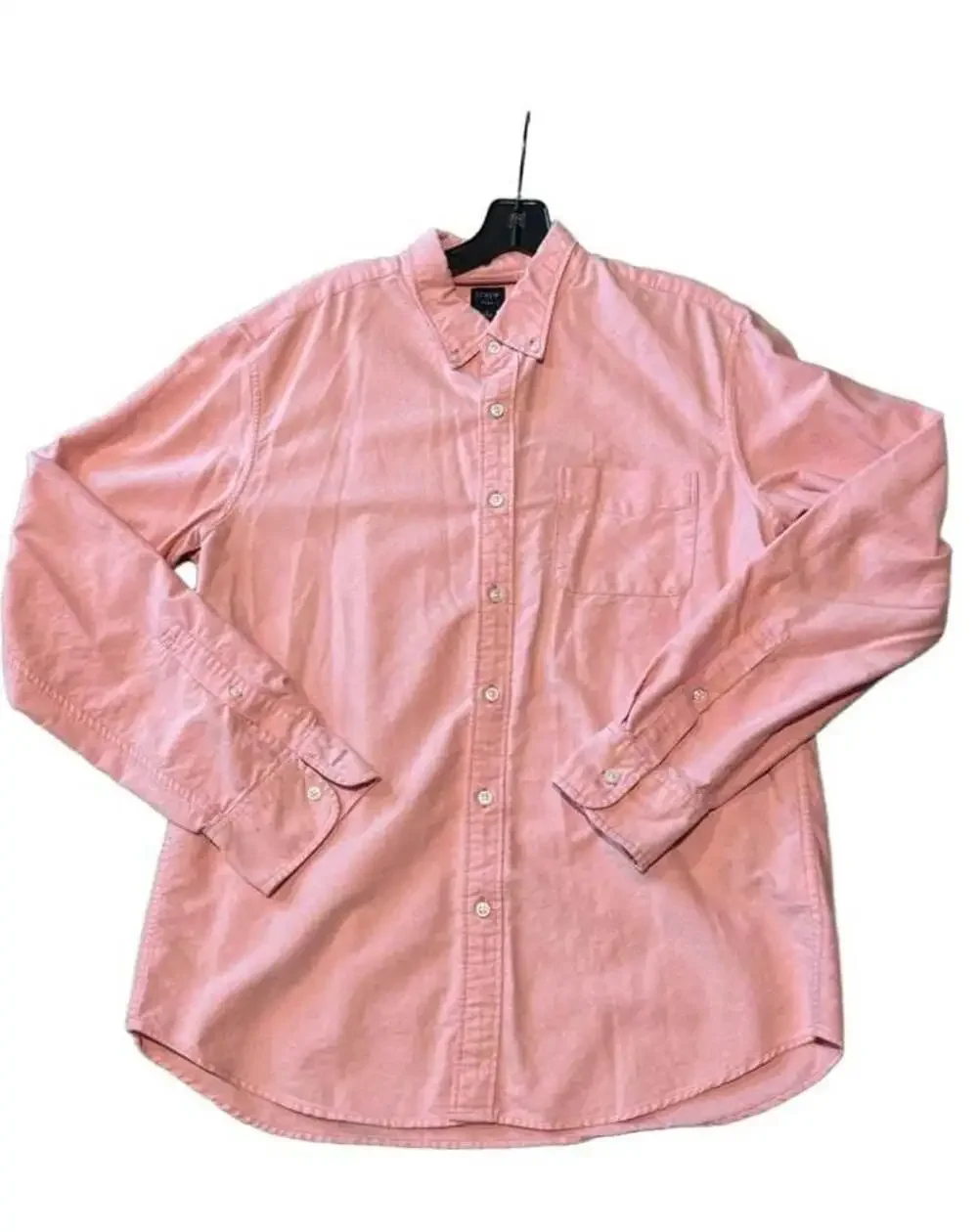 J. Crew Flex Pink Long Sleeve Cotton Oxford Button Down Shirt Men's Large